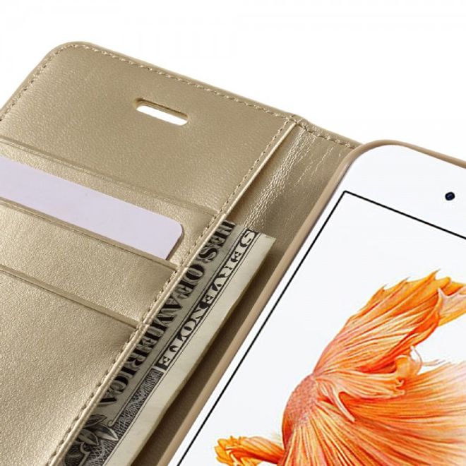 Goospery - iPhone SE (2022) / SE (2020) / 8 / 7 Hülle - Handy Bookcover - Sonata Diary Series - gold