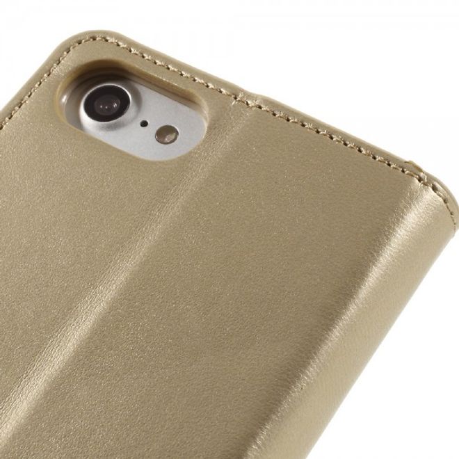 Goospery - iPhone SE (2022) / SE (2020) / 8 / 7 Hülle - Handy Bookcover - Sonata Diary Series - gold