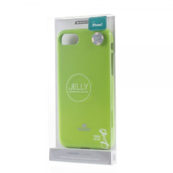 Goospery - iPhone SE (2022) / SE (2020) / 8 / 7 Handy Hülle - TPU Soft Case - Pearl Jelly Series - lime