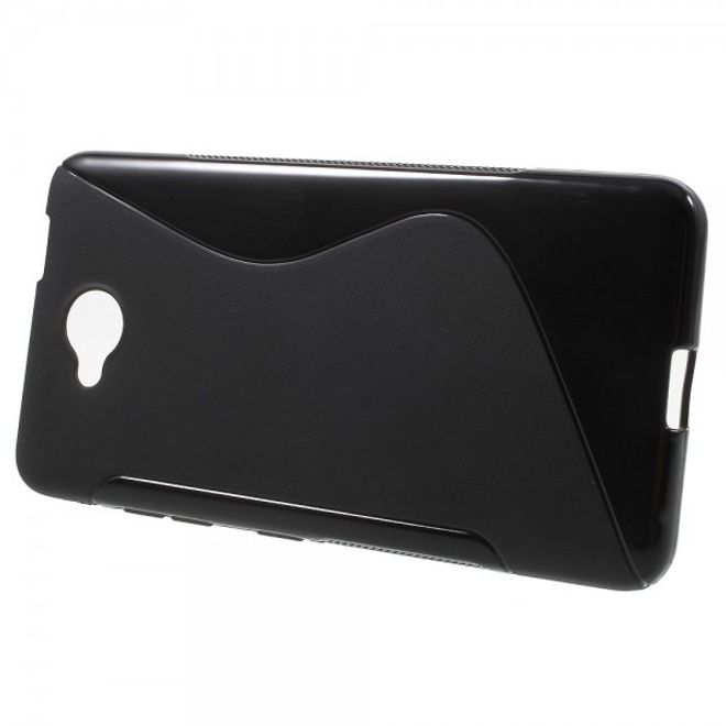 Microsoft Lumia 650 Elastische Plastik Case Hülle S-Shape - schwarz