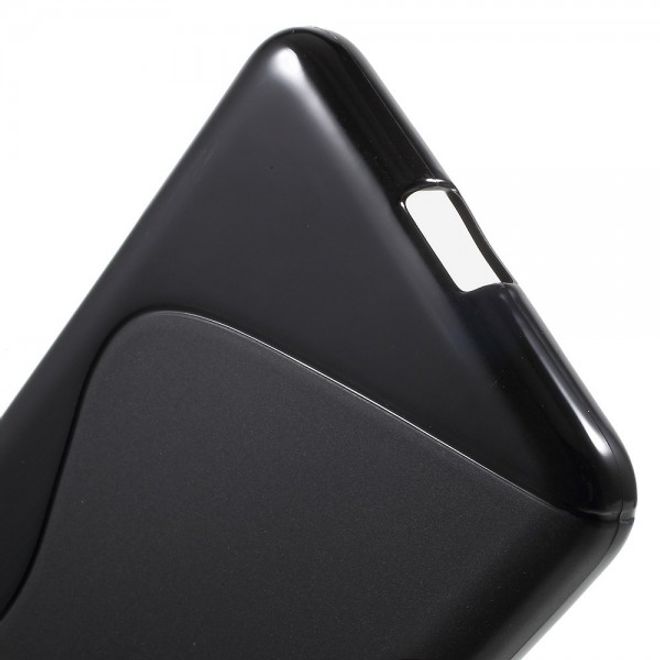 Microsoft Lumia 650 Elastische Plastik Case Hülle S-Shape - schwarz
