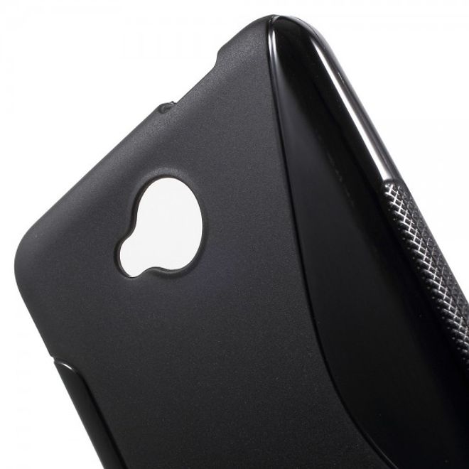 Microsoft Lumia 650 Elastische Plastik Case Hülle S-Shape - schwarz