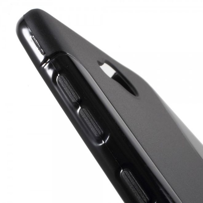 Microsoft Lumia 650 Elastische Plastik Case Hülle S-Shape - schwarz