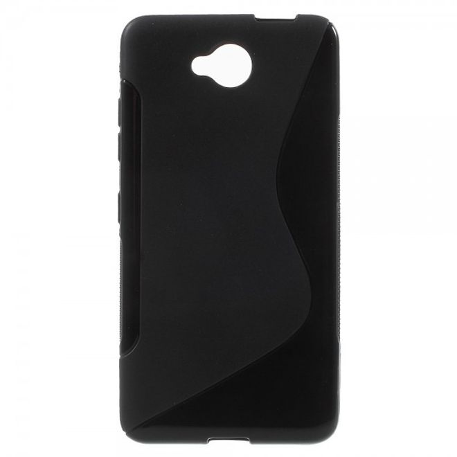 Microsoft Lumia 650 Elastische Plastik Case Hülle S-Shape - schwarz