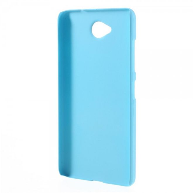 Microsoft Lumia 650 Gummierte Hart Plastik Case Hülle - hellblau