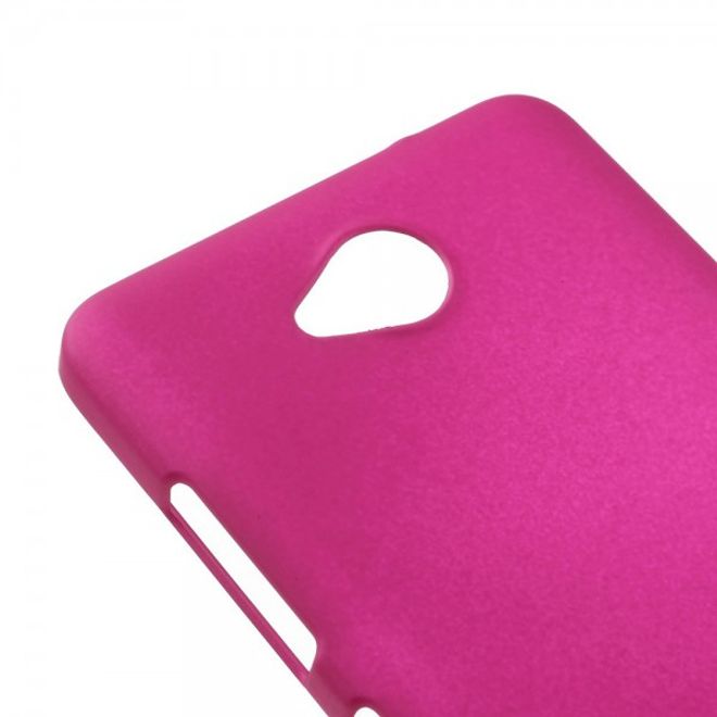 Microsoft Lumia 650 Gummierte Hart Plastik Case Hülle - rosa