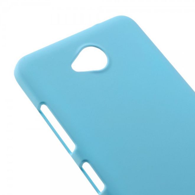 Microsoft Lumia 650 Gummierte Hart Plastik Case Hülle - hellblau