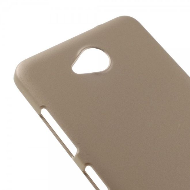 Microsoft Lumia 650 Gummierte Hart Plastik Case Hülle - champagnerfarben