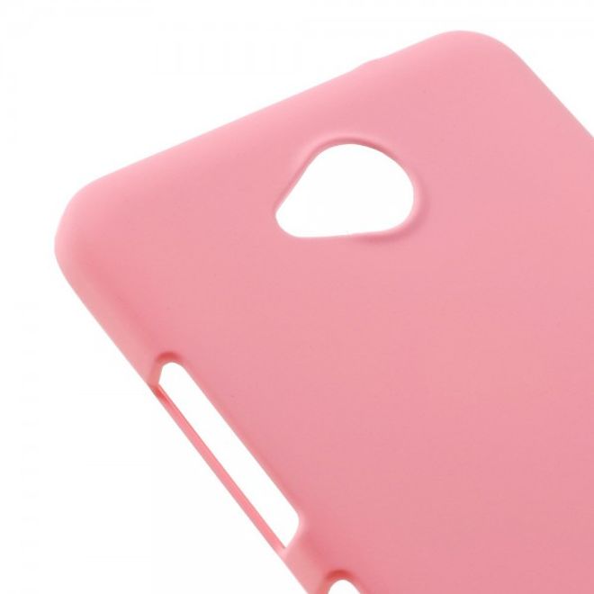 Microsoft Lumia 650 Gummierte Hart Plastik Case Hülle - pink