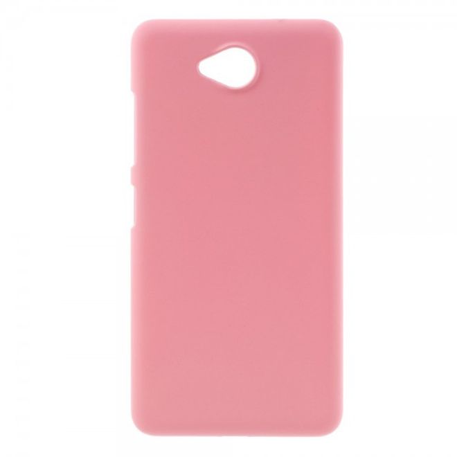 Microsoft Lumia 650 Gummierte Hart Plastik Case Hülle - pink