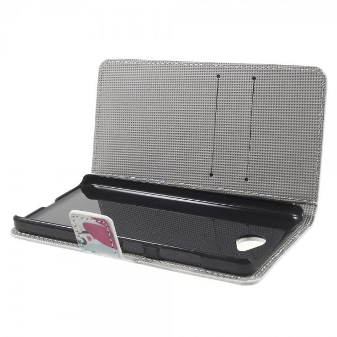 Microsoft Lumia 650 Leder Cover Hülle mit Lotus Blumen