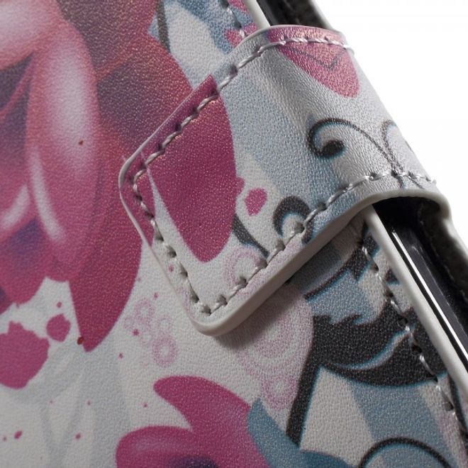 Microsoft Lumia 650 Leder Cover Hülle mit Lotus Blumen
