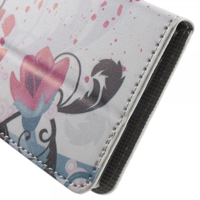 Microsoft Lumia 650 Leder Cover Hülle mit Lotus Blumen