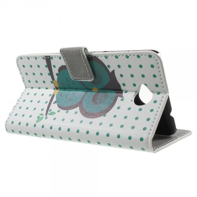 Microsoft Lumia 650 Leder Cover Hülle mit schlafender Eule