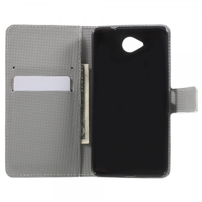 Microsoft Lumia 650 Leder Cover Hülle mit schlafender Eule