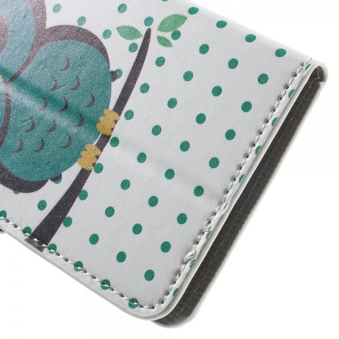 Microsoft Lumia 650 Leder Cover Hülle mit schlafender Eule