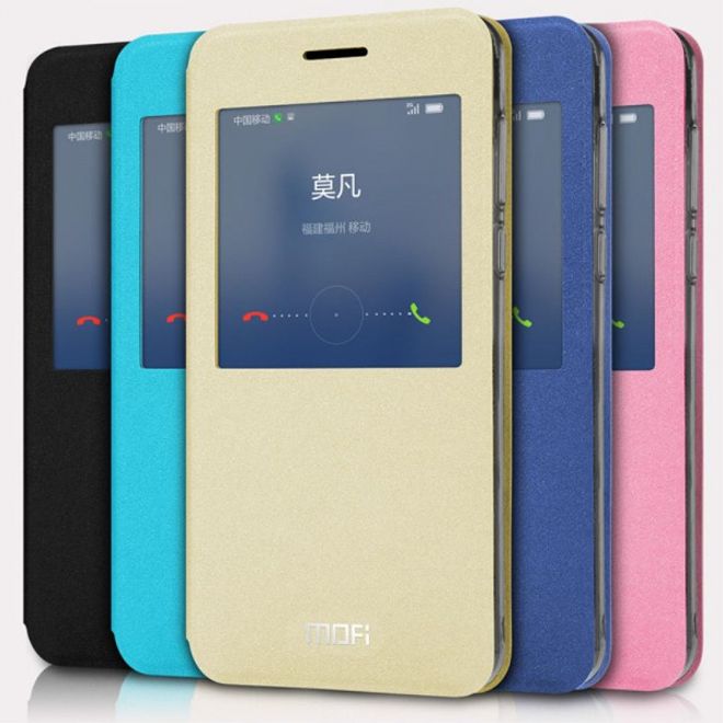 Mofi - Huawei Honor 8 Hülle - Case aus Leder - Hui Series - mit Fenster - schwarz