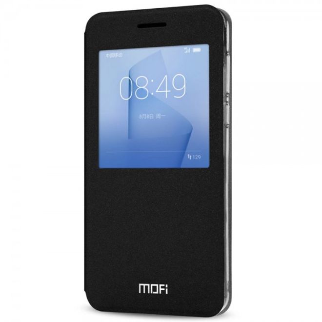 Mofi - Huawei Honor 8 Hülle - Case aus Leder - Hui Series - mit Fenster - schwarz