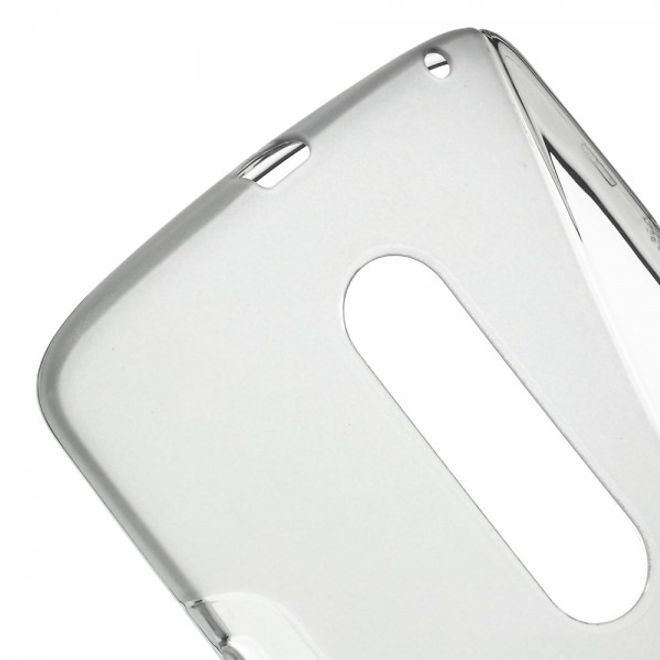 Motorola Moto X Play Elastische Plastik Cover Hülle S-Shape - grau