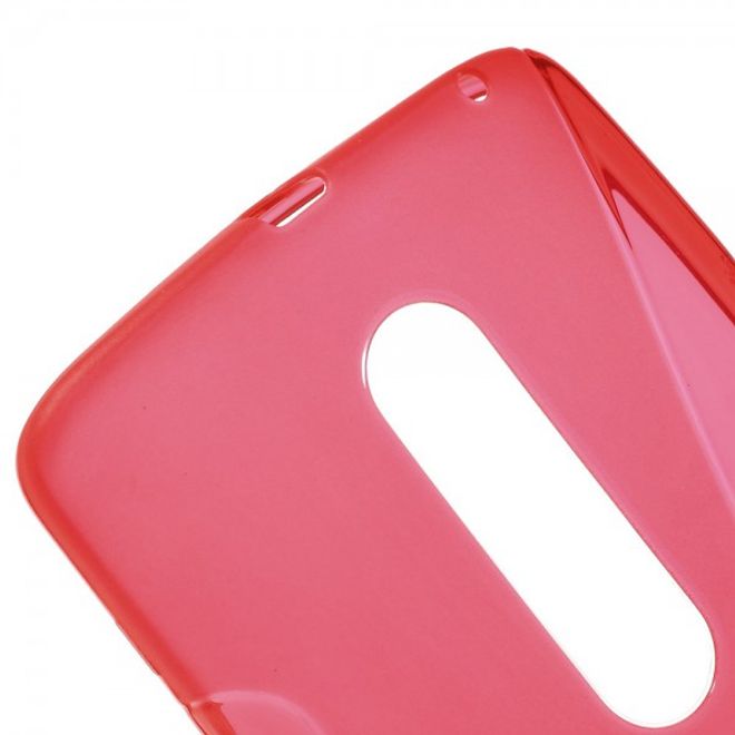 Motorola Moto X Play Elastische Plastik Cover Hülle S-Shape - rot