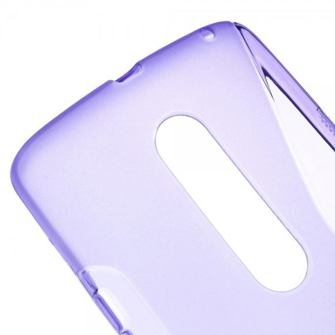 Motorola Moto X Play Elastische Plastik Cover Hülle S-Shape - purpur