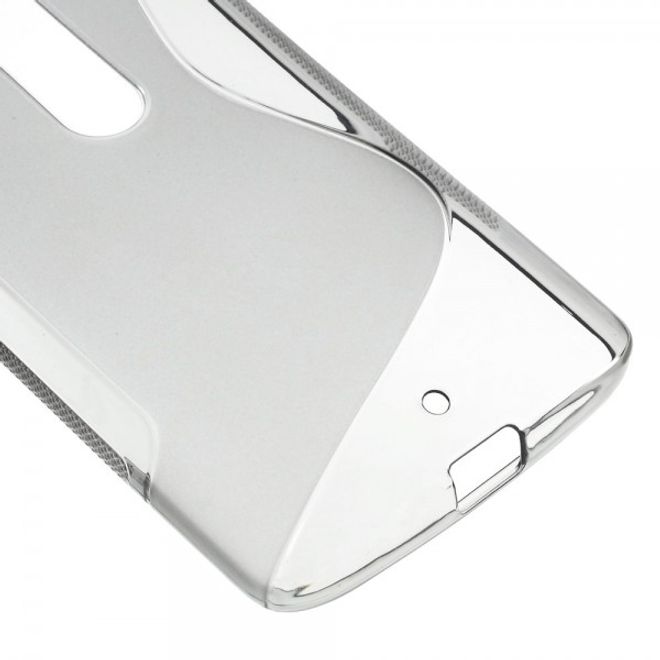 Motorola Moto X Play Elastische Plastik Cover Hülle S-Shape - grau