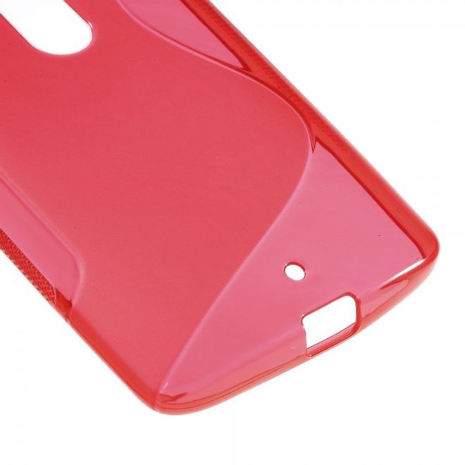 Motorola Moto X Play Elastische Plastik Cover Hülle S-Shape - rot