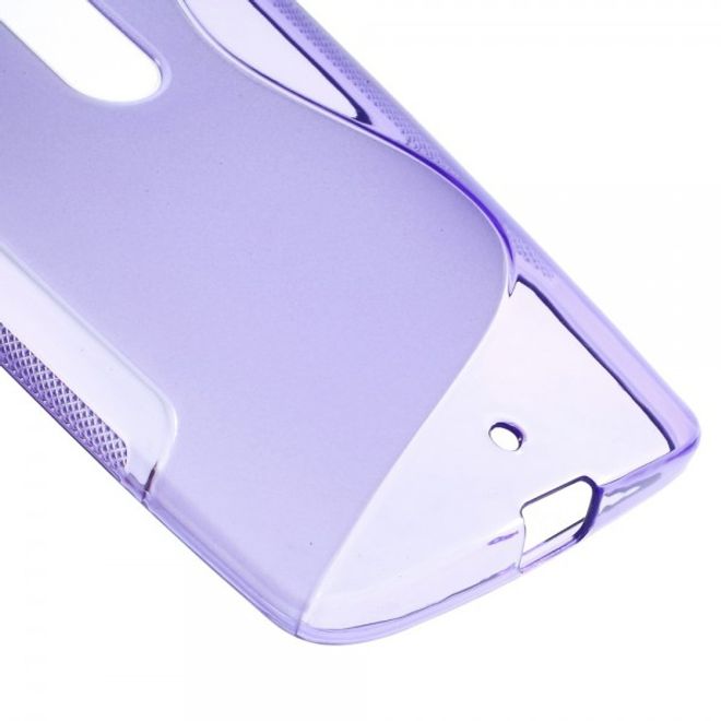 Motorola Moto X Play Elastische Plastik Cover Hülle S-Shape - purpur