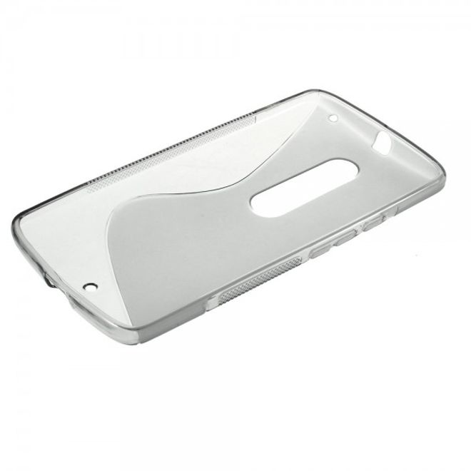 Motorola Moto X Play Elastische Plastik Cover Hülle S-Shape - grau