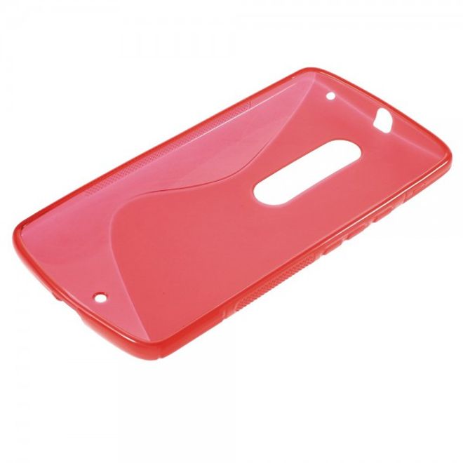 Motorola Moto X Play Elastische Plastik Cover Hülle S-Shape - rot