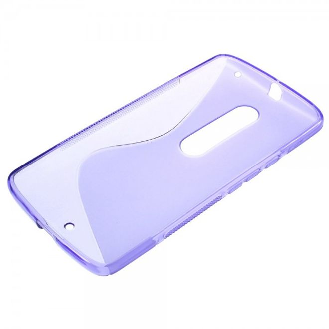 Motorola Moto X Play Elastische Plastik Cover Hülle S-Shape - purpur