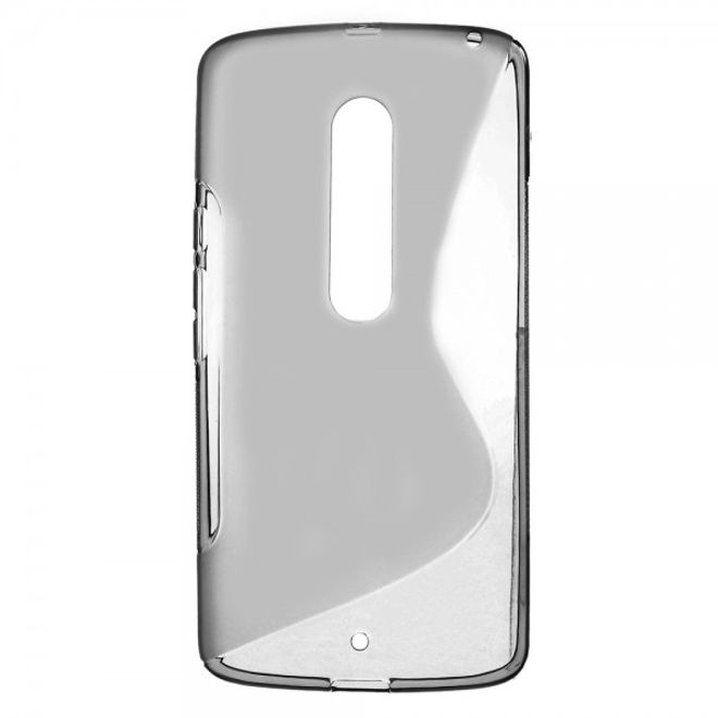 Motorola Moto X Play Elastische Plastik Cover Hülle S-Shape - grau