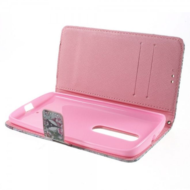 Motorola Moto X Play Leder Cover mit Eiffelturm und Rosen