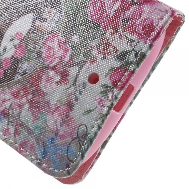 Motorola Moto X Play Leder Cover mit Eiffelturm und Rosen