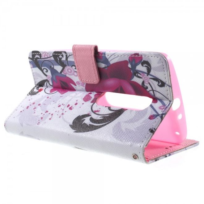 Motorola Moto X Play Leder Cover mit Lotus Blumen