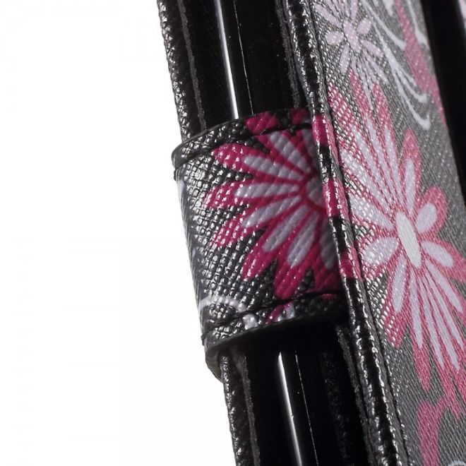 Motorola Moto X Play Leder Cover mit Schmetterlingen und Blumen