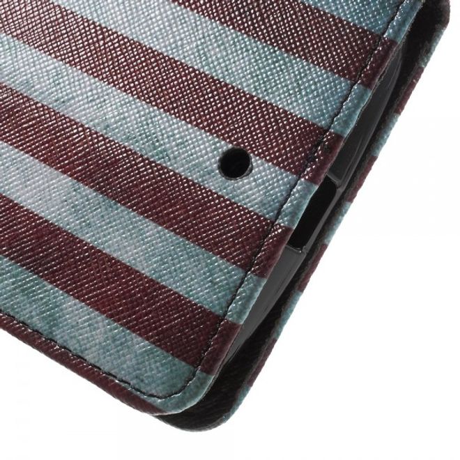 Motorola Moto X Play Leder Cover mit USA Flagge retro-style
