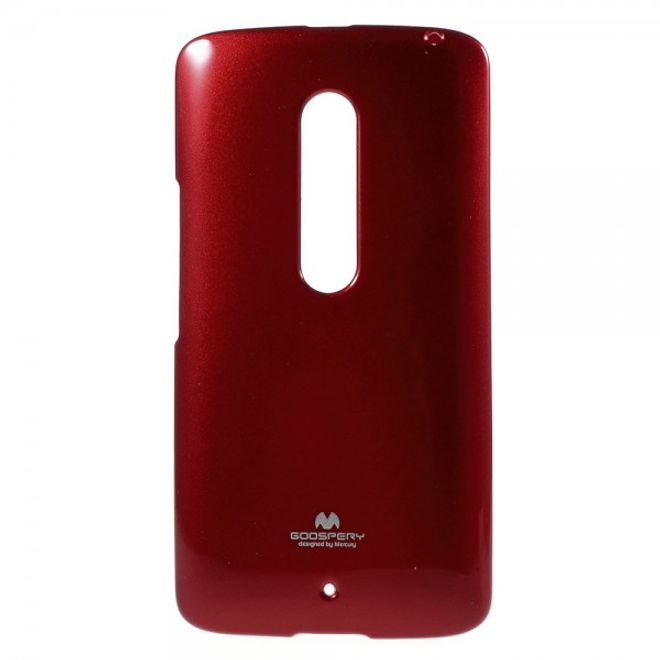 Goospery - Motorola Moto X Play Handy Hülle - TPU Soft Case - Pearl Jelly Series - rot