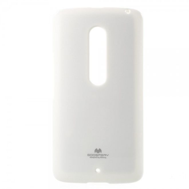 Goospery - Motorola Moto X Play Handy Hülle - TPU Soft Case - Pearl Jelly Series - weiss