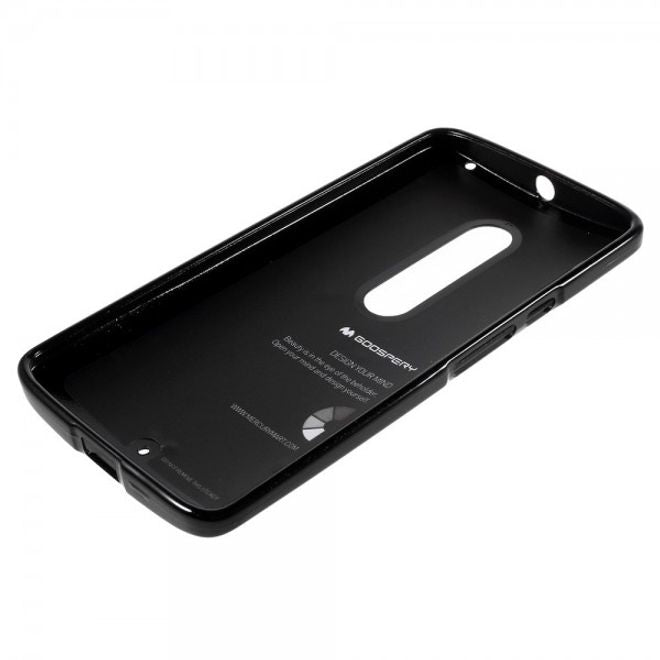 Goospery - Motorola Moto X Play Handy Hülle - TPU Soft Case - Pearl Jelly Series - schwarz