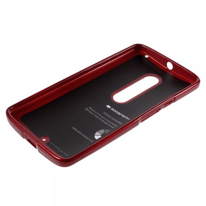 Goospery - Motorola Moto X Play Handy Hülle - TPU Soft Case - Pearl Jelly Series - rot