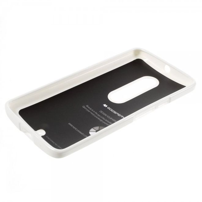Goospery - Motorola Moto X Play Handy Hülle - TPU Soft Case - Pearl Jelly Series - weiss