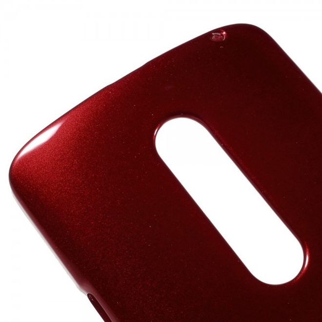 Goospery - Motorola Moto X Play Handy Hülle - TPU Soft Case - Pearl Jelly Series - rot