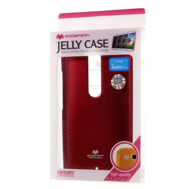 Goospery - Motorola Moto X Play Handy Hülle - TPU Soft Case - Pearl Jelly Series - rot