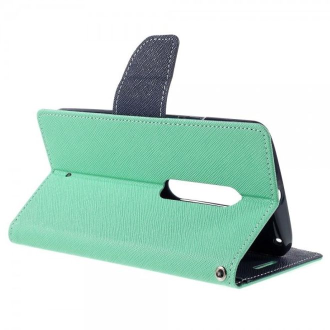 Goospery - Motorola Moto X Play Hülle - Handy Bookcover - Fancy Diary Series - mint/navy