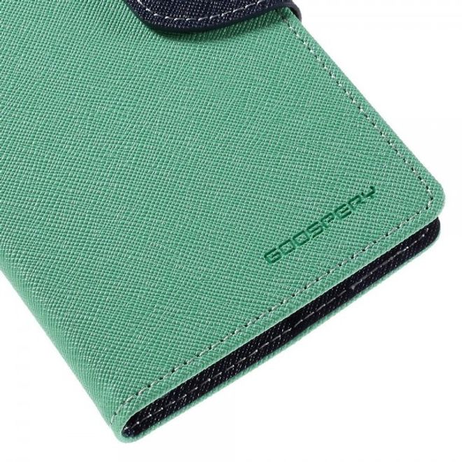 Goospery - Motorola Moto X Play Hülle - Handy Bookcover - Fancy Diary Series - mint/navy