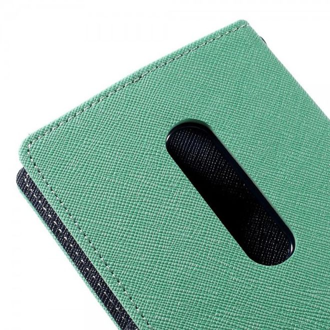 Goospery - Motorola Moto X Play Hülle - Handy Bookcover - Fancy Diary Series - mint/navy