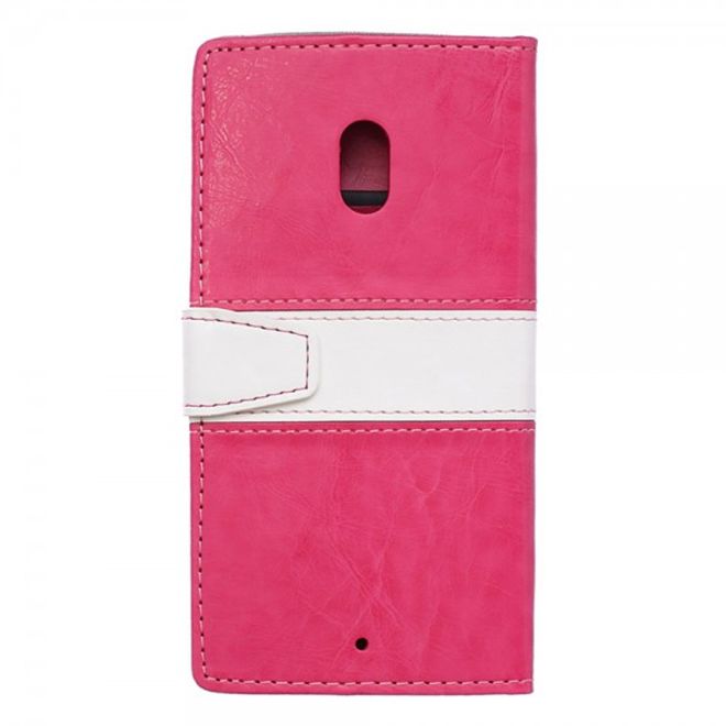 Motorola Moto X Play Schlichtes Crazy Horse Leder Case mit Standfunktion - rosa