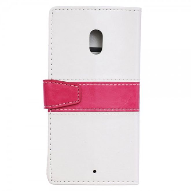 Motorola Moto X Play Schlichtes Crazy Horse Leder Case mit Standfunktion - weiss