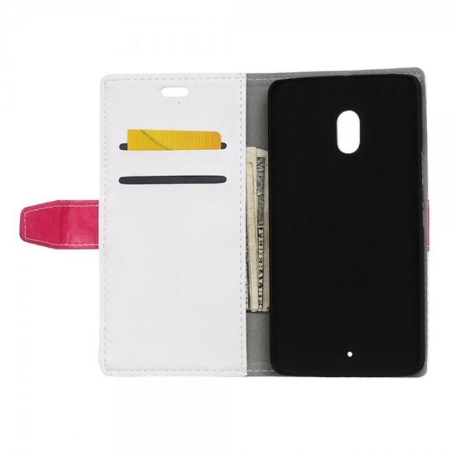 Motorola Moto X Play Schlichtes Crazy Horse Leder Case mit Standfunktion - weiss